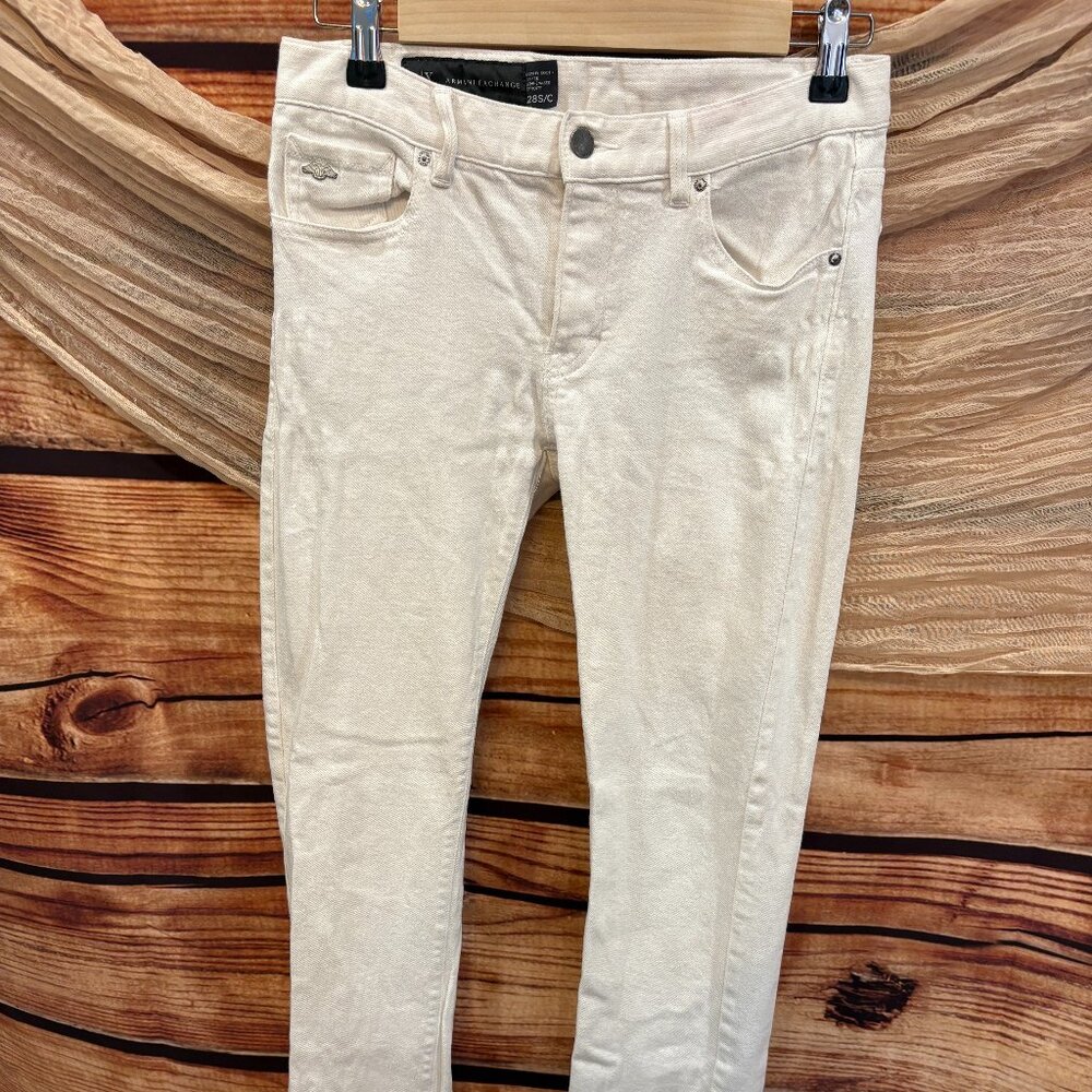 A/X Armani Exchange Womens White Skinny Bootcut  Y2K‎ Jeans Size 28S